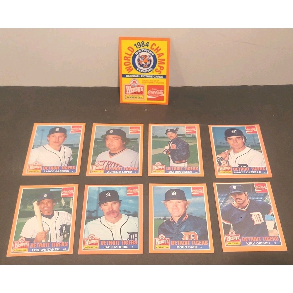 Vintage 1980s Topp's Wendy's Lot 9 Coca-Cola World Champs' 1984‎ Detroit Tigers
